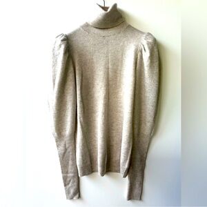 Like New AQUA 100% Cashmere Puff Sleeve Turtleneck, size S